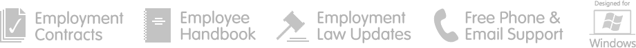 Support employment contracts, employee handbook and employment law updates, with free phone and email support. Designed for Windows.